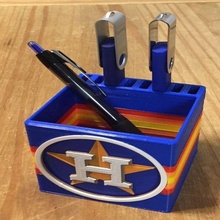 usb pencil holder - houston astros multicolor gadget 3d print model - Mito3D