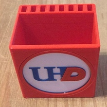 usb pencil holder - university houston downtown uhd gadget uh 3d print model - Mito3D