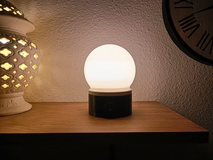 usb rechargeable night lamp mood light lampshade li-ion battery usb-c round diy 3d print model - Mito3D