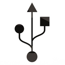 usb symbol tool trident logo sign icon laptop 3d print model - Mito3D