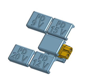 USB type c xt60 adattatore Fai 3d print model - Mito3D