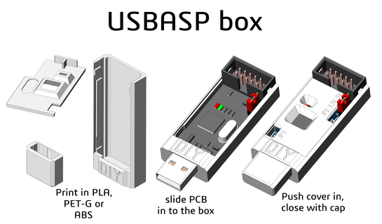 USBASP caja USBASP usbisp USB programador caja USB áspid USB isp USB áspid caja USB isp caja USB cubierta carcasa funda USB caja 3d print model - Mito3D