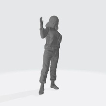 uscg unarmed crew female waving 3d print model - Mito3D