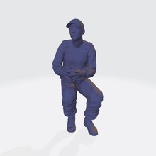 uscg unarmed crew male hand sitting 3d print model - Mito3D