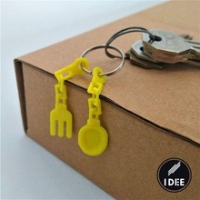 useless spoon fork keychain keychains knife cutlery silverware key ring simple 3d print model - Mito3D