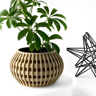 usio planter pot drainage tray & stand included modern unique home decor plants succulents stl file Home indoor flower succulent holder 3d print model - Mito3D
