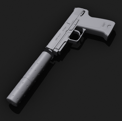 usp s pistola propgun 1 talla juego usps ametralladora réplica airsoft autodefensa tonto csgo pubg rifle apuntalar potro contraataque 3d print model - Mito3D