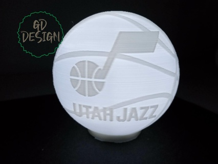 utah jazz basketball tealight reading light nightlight nba sports game cor man cave art kids room 3d print model - Mito3D