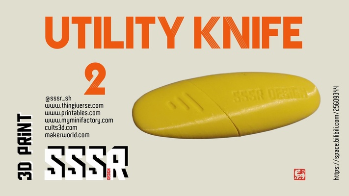utilitaire couteau 2 lame grattoir imprimante trapèze 3d print model - Mito3D