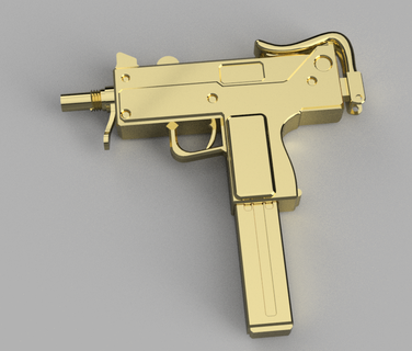 uzi simplifié pistolet modèle Uzy arme feu jouet guerre gta jeu vidéo gang 3d print model - Mito3D