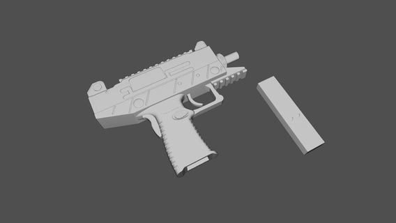 Uzi Uziel gal otomatik silah tabanca oyuncak Sanat yüksek poli 3d Yazdır model 3d print model - Mito3D