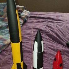 v-2 ish paper towel model rockets 3d print model - Mito3D