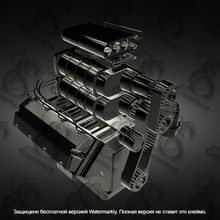 v8 double supercharger engine motor 3d print model - Mito3D