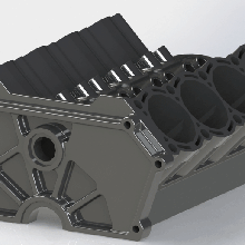 v8 motor süper araba silindir blok termal rockçı kol kamış 3d print model - Mito3D