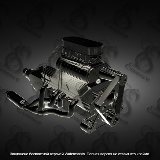 v8 engine game motor 3D print model - Mito3D