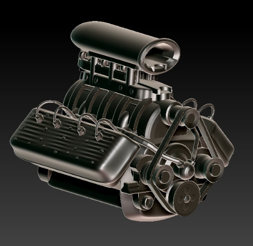v8 motor modelo 3D print model - Mito3D