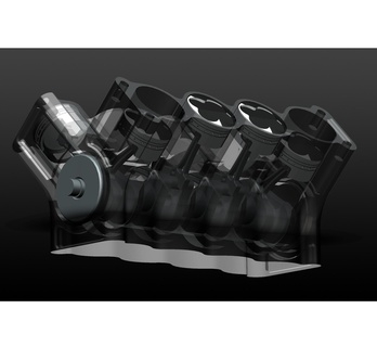 v8 moteur bloquer voiture piston jouet ingénierie Jeu ingénieur 3d print model - Mito3D