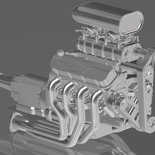 v8 motor gases quente rodas 1 64 supercharger 3d print model - Mito3D
