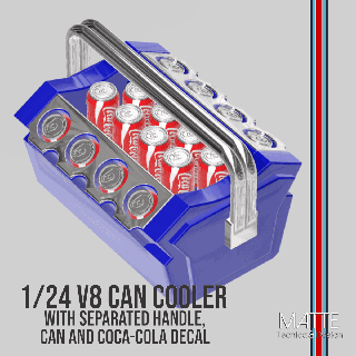 v8 ice cooler soda coca cola decal scale autos dioramas 1 24 box chest 25 tamiya revell model diecast diorama 3d print model - Mito3D