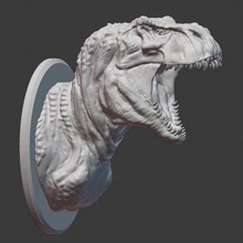v rex bust various wall animal kong king trex dinosaur 3d print model - Mito3D