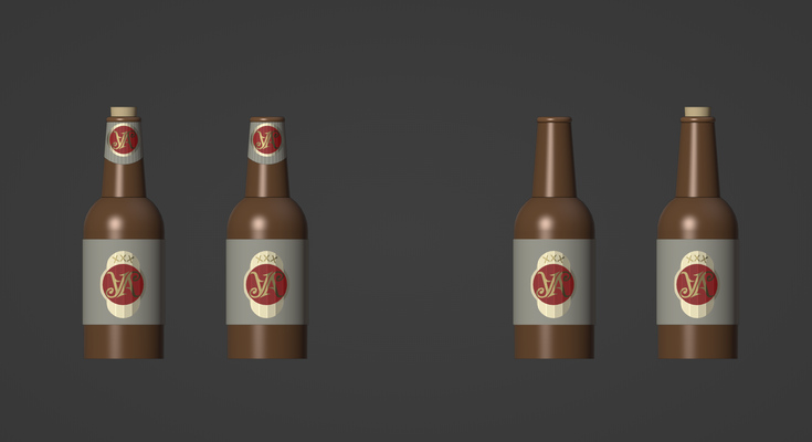 bouteilles bouteille bière boisson l'alcool creux 3d print model - Mito3D