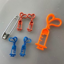 vaccine heart earring charm earrings keychain pin shot 3d print model - Mito3D