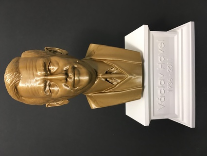 vaclav havel tchèque Président auteur poète art buste bronze 3d print model - Mito3D