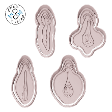vagina forme impostato biscotto taglierina fondente polimero argilla gadget donne vulva clitoride Pasticcino cottura 3d print model - Mito3D