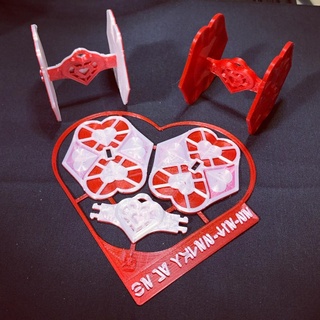 valen-tie-fighter Art valentine valentines day star wars starwars geeky space ship tie fighter kit ti gift 3d print model - Mito3D