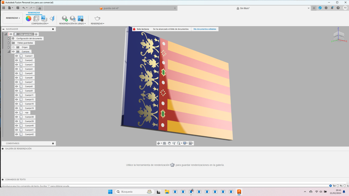 valencia flagge bambu dame 3d print model - Mito3D