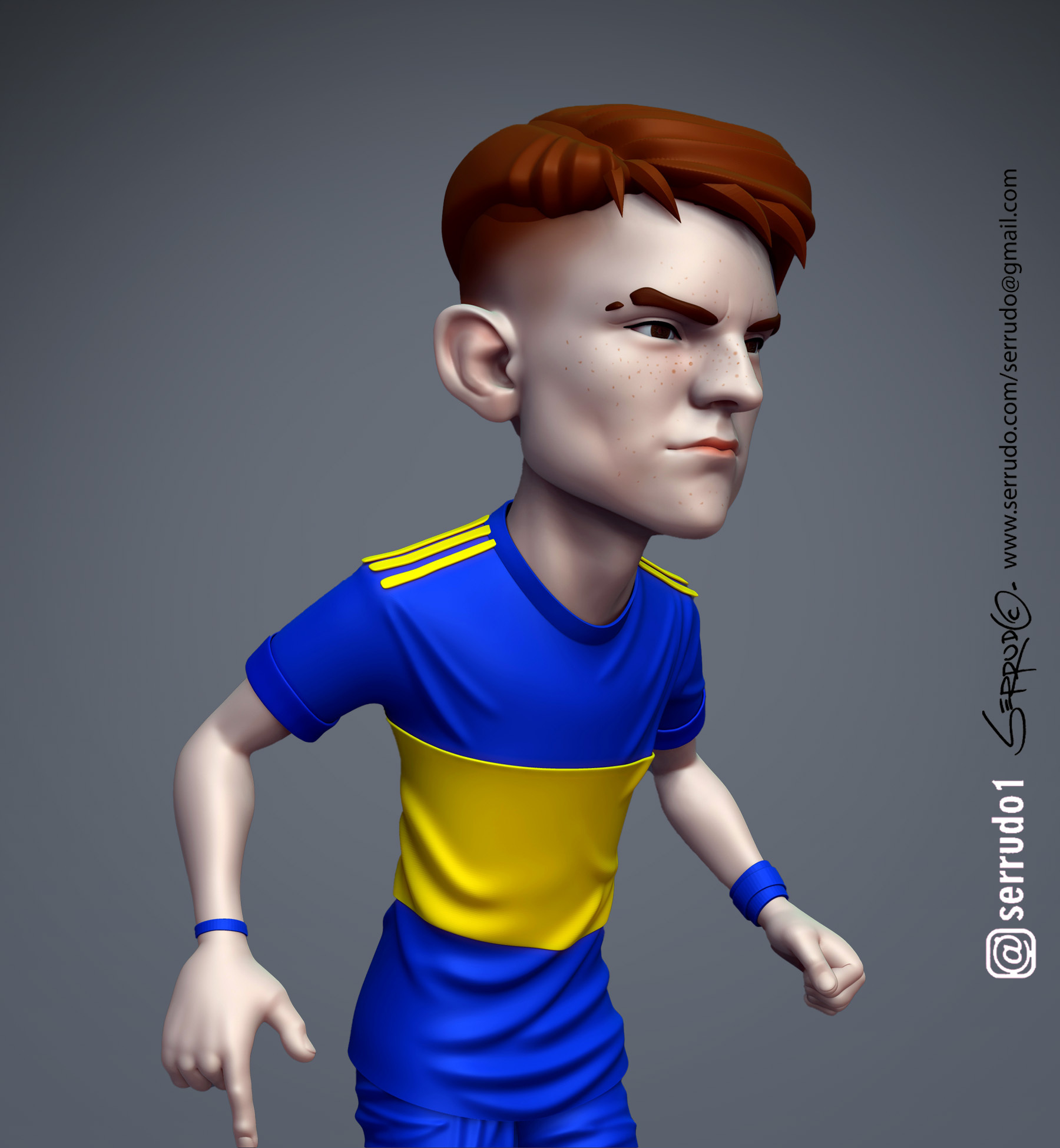 valent barco Kunst Boot Mund Valentin Fußball Boca Junioren 3D print model - Mito3D