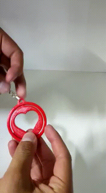 valentin day keychain swivel heart love amor day's dia del cupido corazon llavero 3D print model - Mito3D