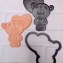 valentine's bear cookie cutter - day love sweetheart stamp seal carimbo biscoito cutting fondant 3d print model - Mito3D