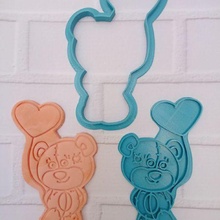 namorados Urso biscoito cortador amar querido carimbo foca corte 3d print model - Mito3D
