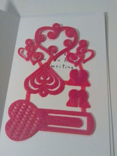 Valentinstag Karte einfügen Lesezeichen erstellt freecad Ohrringe Herz Herzen Anhänger Liebe Geschenke Schmuck 3d print model - Mito3D