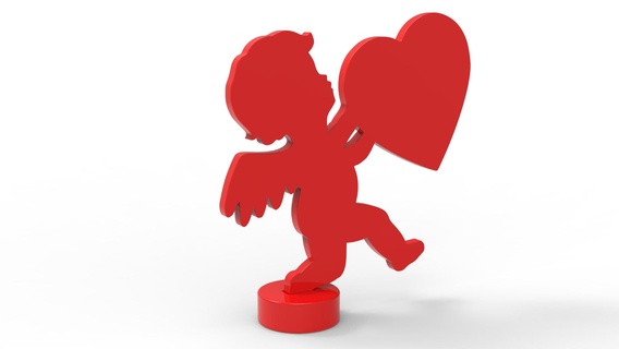 San Valentino Cupido cuore arte scultura arredamento amore decorazione cherubino angelo giorno 3d print model - Mito3D