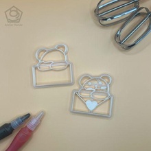 valentine's day bear love letter cookie cutter cooking baking food vday valentines 3d print model - Mito3D