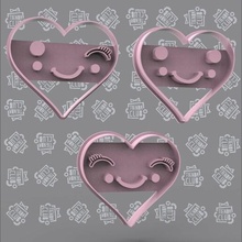 valentine's day cookie cutter 3 sharp cookies san valentin valentine 3d print model - Mito3D