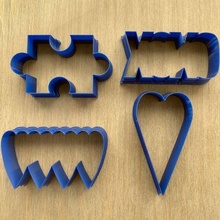 valentine's day cookie cutter pack valentine valentines heart hearts puzzle piece xoxo clay fondant play-doh dxf 3d print model - Mito3D