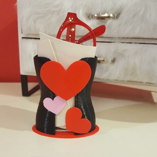 San Valentino giorno accogliente ETUI corsetto cuore 3D print model - Mito3D