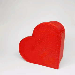Valentinstag flexi Ente Herz Geschenk Box drucken Ort unterstützt Kunst Spielzeug flexibel beweglich 3d print model - Mito3D