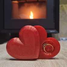Saint Valentin journée cœur caché bague offre bijoux boîte demande engagement mariage couple l'amour cadeau 3d print model - Mito3D