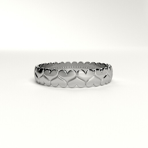 Saint Valentin journée cœur bague 3d modèle bijou bijoux anneaux l'amour rhodium argent imprimable cadeau or femmes blanc 3D print model - Mito3D