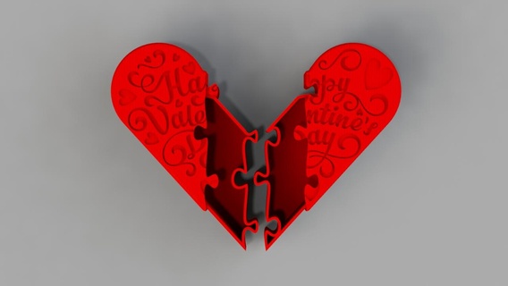 sevgililer gün takı Kutu Aşk zanaat mutlu kalp 3d print model - Mito3D