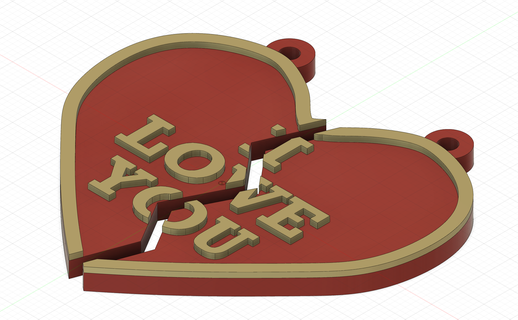 valentine's day keychain 3d print model - Mito3D