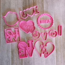 valentine's day kit x8 cookie cutter pack in love heart letter cupid cutters cutting cookies moulds stamps design fondant mass kitchen drawing marker seal 3d print model - Mito3D