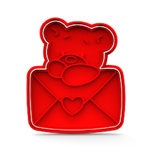 valentine's day letter bear cookie cutter fondant mold 3d print model - Mito3D