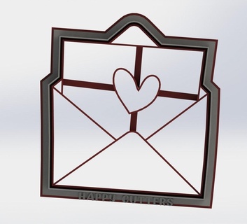 sevgililer gün mektup kurabiye kesici ev kesiciler kalp Aşk 3d print model - Mito3D