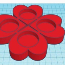sevgililer gün şanslı yonca kalp Aşk 4 mumlar 3d print model - Mito3D