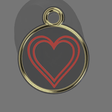 namorados pingente arte joalheria etiqueta chaveiro amar coração 3d print model - Mito3D